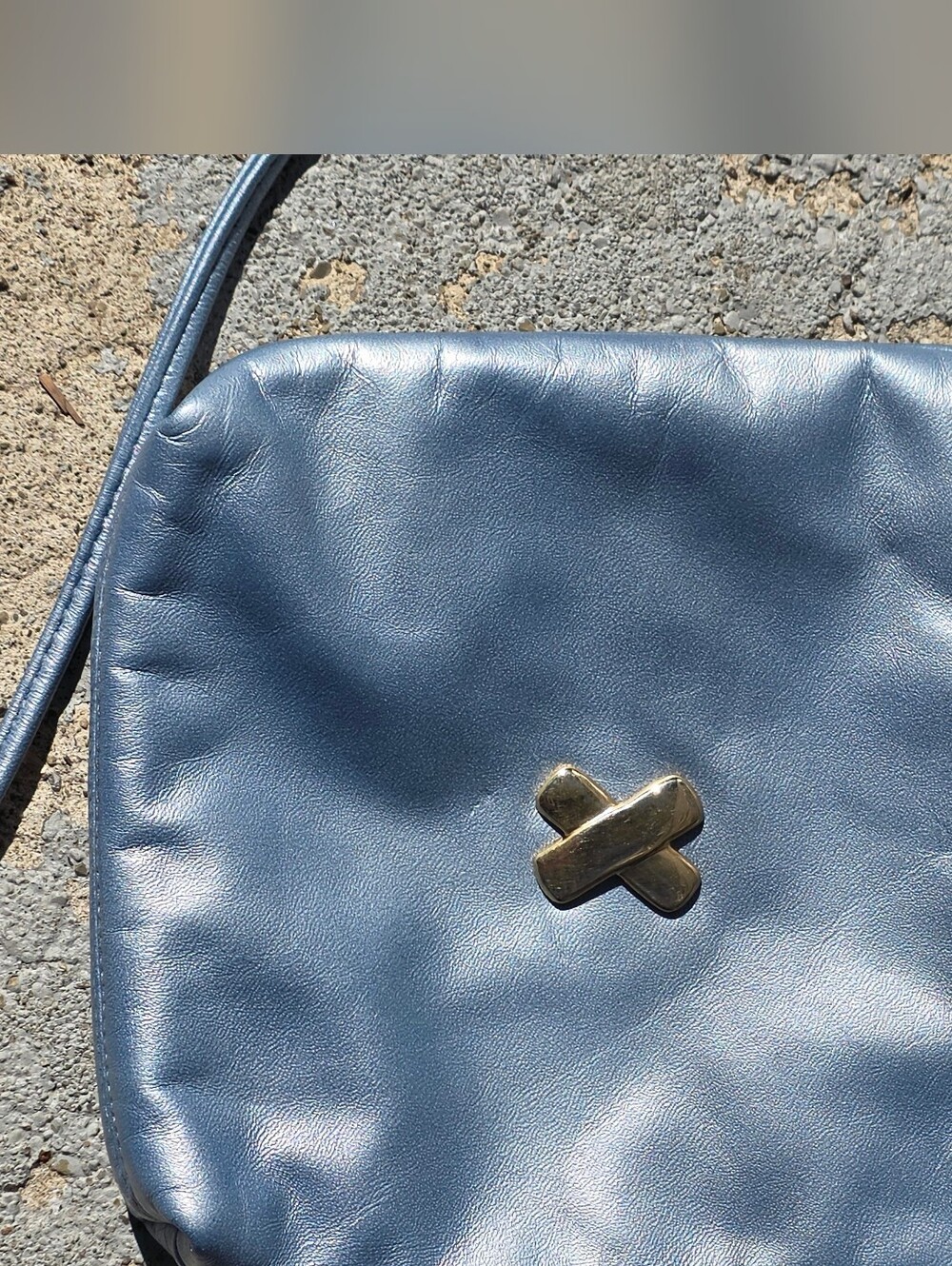 Paloma Picasso Vintage Blue Leather Shoulder Bag - Picture 3 of 9